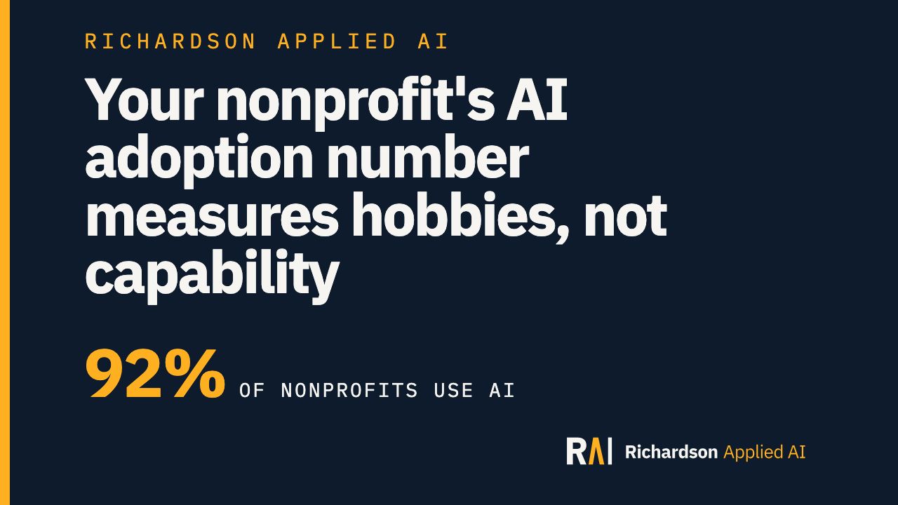 Your nonprofit's AI adoption number measures hobbies, not capability — video thumbnail